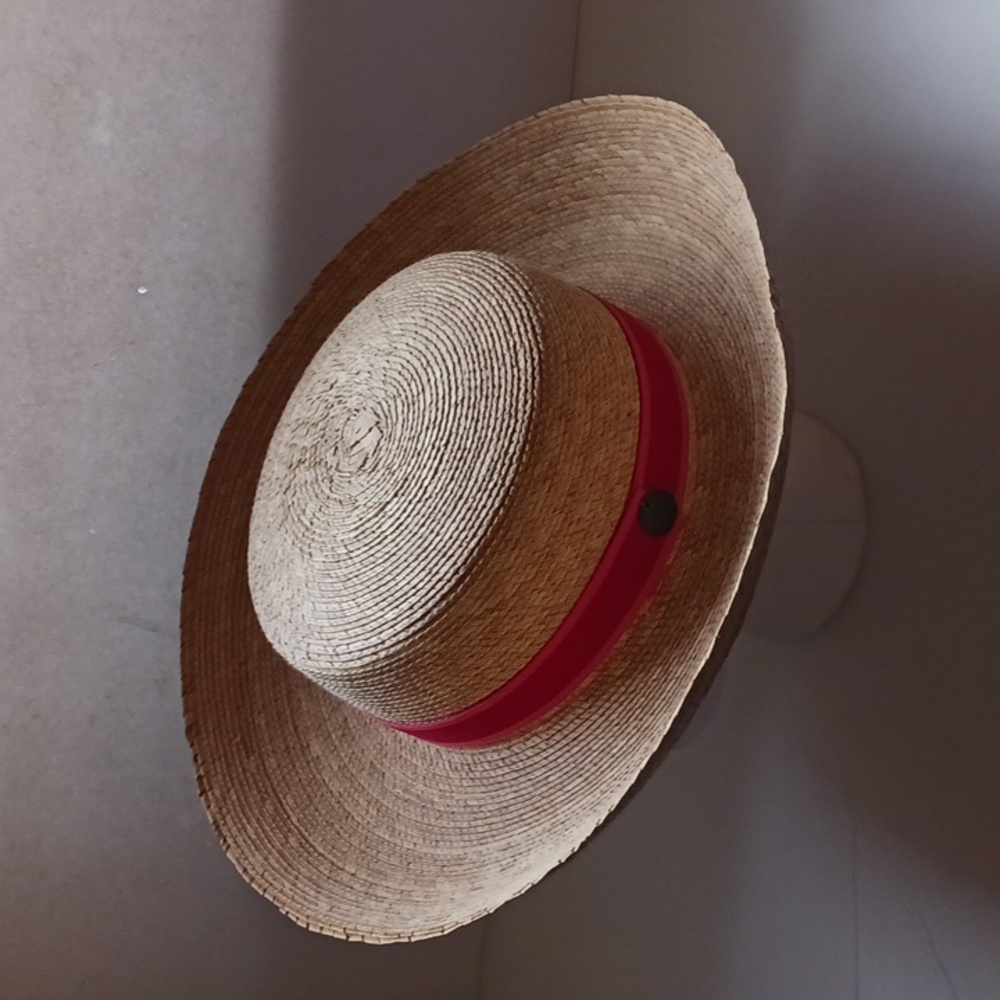 Tula straw hat with red/pink hatband